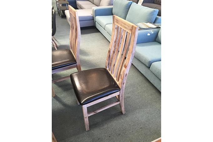BALLMAN Solid Acacia Wood Dining Chair*PU Seat-Furniture Bazaar NZ