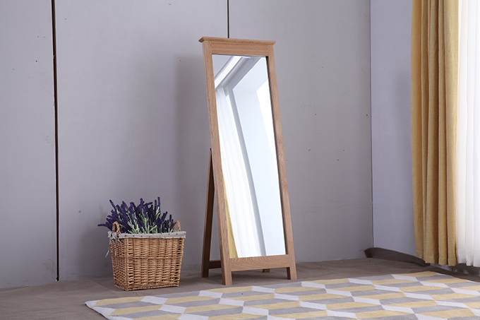 Southland Solid Oak Free Standing Cheval Mirror Furniture Bazaar