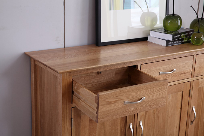 SOUTHLAND Solid Oak 3 Drawer 160 Sideboard-Furniture ...